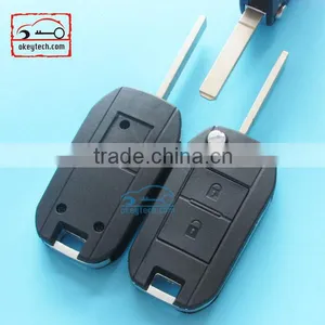 Okeytech Peugeot 206 Modified Flip Remote 2 Button Key Shell Car Key for Peugeot 508 Romote Key Shell thumbnail-1