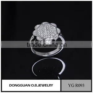 Luxury 925 Sterling Silver Flower Ring/Engagement Ring/Diamond Ring For Girls thumbnail-5