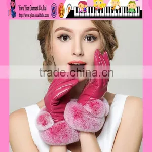 2016 Best Price Women Gloves Pink Black Women Gloves thumbnail-1