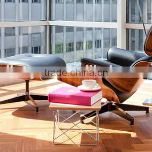 100% Italian Leather Sofa Lounge Chair Ottoman Footstool Retro Furniture thumbnail-3