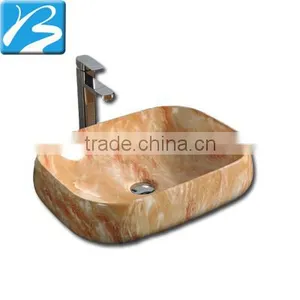 High Quality Hand Painted Solid Surface Kitchen Sinks Wholesale thumbnail-1