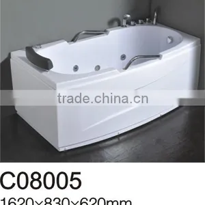 Rectangle Whirlpool Bathtub With Stainless Steel Handrail 1620*830*620mm thumbnail-1