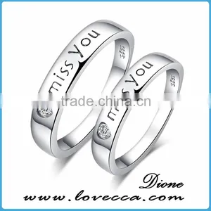 Fashion Design Couple Engagement Ring 925 Silver Diamond Ring thumbnail-3