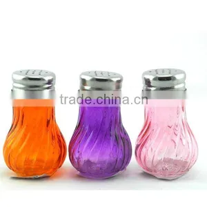 Ball Shape Glass Salt Pepper Shakers With Stainless Steel Cover thumbnail-4