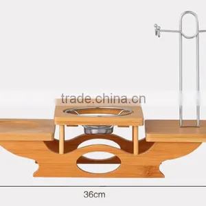 Luxury/Europeanism Bamboo Material Coffee Tea Set Holder With Stainless Steel Rack thumbnail-5