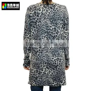 Women Leopard Print Knitted Cashmere Cardigan, Women Fashion Knitted Custom Cardigan thumbnail-2