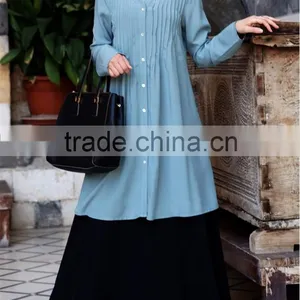 OEM Service China Factory Custom Made Arabic Linen Buttons Women Tunic Tops thumbnail-2