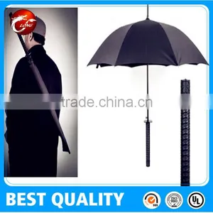 190t Pongee Material Waterproof Straight Umbrella With Samurai thumbnail-4