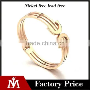 Retail Stainless Steel Women Bangle Rose Gold Spring Shield Bracelet Jewelry thumbnail-1