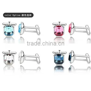 Factory Directly Europe Alloy Matel Shiny Crystal Cuff Link Mens 2016 Cufflinks Jewelry thumbnail-4