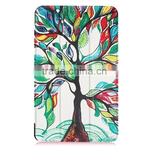 Protective Colorful pu Leather Case Printing Life Tree Pattren Case 8 Inch Tablet Case for Samsung Tab E8.0 thumbnail-2