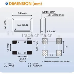 3.2x2.5mm SMD Crystal Oscillator (32.768KHz) (1.8V) thumbnail-2