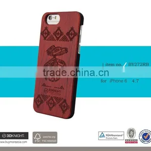2016 Stylish Christmas Gift Genuine Rosewood Natural Carved Real Bamboo Wooden Hard Back Cover Protector for IPhone 6 6s Plus thumbnail-3