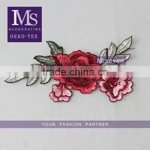 2016 Hot Sale Polyester Knitting Fabric Embroidery Patch Flower Printing for Ladies thumbnail-1