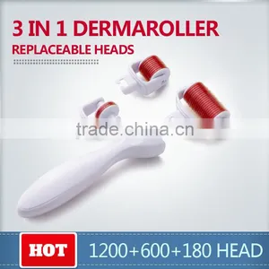 3 in 1 Dermaroller Kit 180 Needles+ 600 Needles+ 1200 Needles for Eye, Face, Body Replaceable Head Technology thumbnail-1