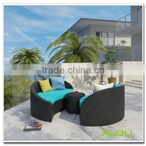Audu Black Daybed/Black Rattan Half Moon Daybed thumbnail-3
