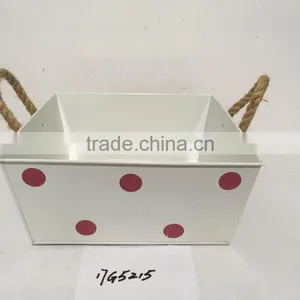 Factory Direct Sale Custom Logo Size Small Medium Large Indoor Rectangular Planters With Rope Handle thumbnail-4