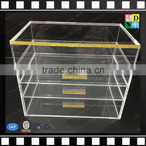 2016 HIGH TRANSPARENT ACRYLIC MAKEUP ORGANIZER 4 COMPARTMENTS WITH LIPSTICK HOLDER thumbnail-1