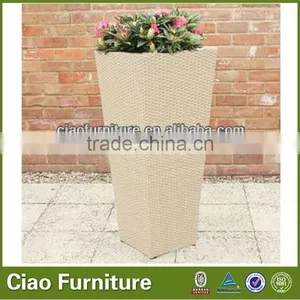 Outdoor Square Water Proof Rattan Flower Pot thumbnail-1