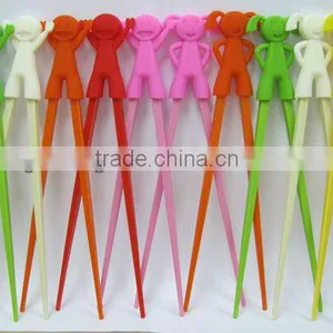 Chopsticks With Rubber Silicone Cover, Mixed Colors Boy and Girl Plastic Chopsticks thumbnail-1