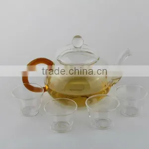 Clear Glass Teapot With Stainless Steel Filter thumbnail-1