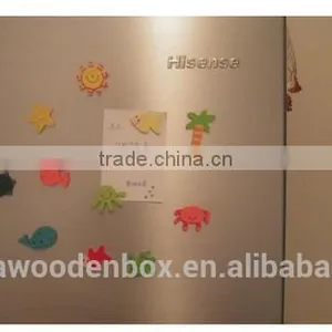 Hot Sell Wooden Fridge Cartoon Label Stickers With Magnet thumbnail-2