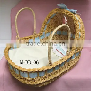 New Design Handmade Comfortable Baby Wicker Moses Basket thumbnail-5