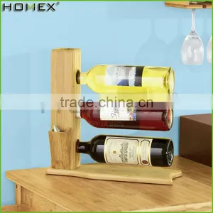 Simple Design Bamboo Countertop Wine Display Holder Homex-BSCI thumbnail-1