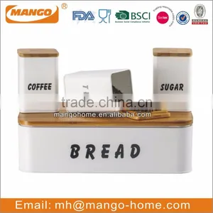 Wooden Lid Colorful Coating Metal Ripples Canister Sets thumbnail-2