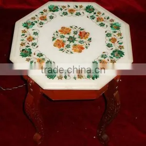 Marble Inlay Octagonal Table Tops thumbnail-1