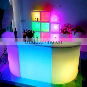 Modern Commerical High Quality PE Partable Plastic LED Bar Counter With 16 Colors Change thumbnail-2