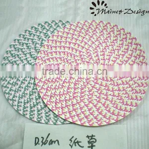 Colored Paper Straw Round Placemat thumbnail-1