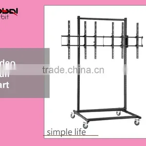 Perdurable Adjustable Mobile Display LCD TV Floor Stand With Wheels thumbnail-3