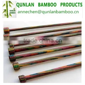 Chinese Whoelsale Bamboo Colorful Single Pointed Knitting Needle for Knitting thumbnail-1