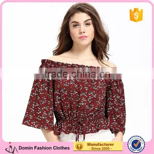 Domin Fashion Latest Printing off Shoulder Top thumbnail-1