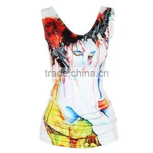 Wholesale Custom Cheapest Polyester Microfiber Sublimation Tank Top thumbnail-1