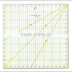 Kearing Clear Rigid Acrylic Plastic Square Rulers For Quilting / Square Quilting Rulers 15 * 15 INCH #KPR1515 thumbnail-1