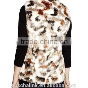 OEM Service Outdoor Lady Keep Warm Wholesale Faux Fur Vest thumbnail-2