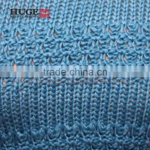 100% Acrylic Vcrew Neck Blue Woman Knited Sweater thumbnail-3