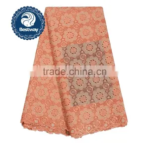 African Lace Fabrics Swiss Voile Lace With Stones Swiss Cotton Lace SL0426 thumbnail-2