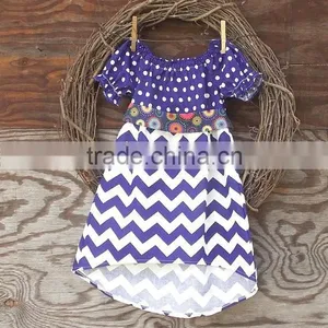 Hot Sale Baby Girls Stripe Dress With Printed Children's Boutique Clothes Toddler Girls Peasant Dress For Summer Clothes DR6828 thumbnail-2