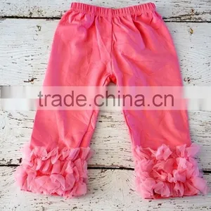 Newest Design Children's Clothing Pant Kids Plain Red Legging Girls Ruffle Lace Trouser thumbnail-4