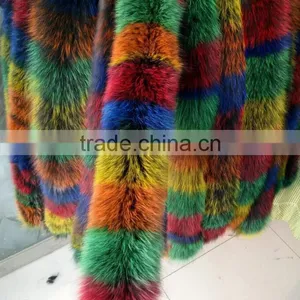 BBG-H-25 Dye Color Large Fox Fur Tail Collar /real Fur Trim for Winter Coat/Parka thumbnail-1