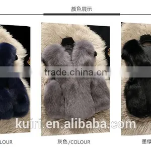 High Quality Hot Sales Type Fur 100% Real Fox Fur Short Vest Jacket Gilet Waistcoat Coat Fashion Warm Ladies thumbnail-6
