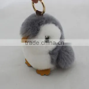 Myfur New Design Rabbit Fur Penguin Cute Bag Charm for Girls' Fashion Handbag thumbnail-1