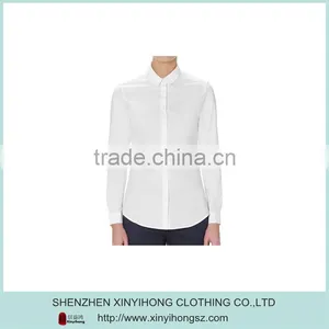 Blank White Cotton Stretch Womens Slim Fitted Fashion Dress Shirts thumbnail-1