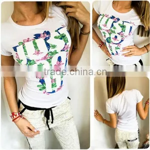 Summer Fashion Trend Letters Printed Slim Women T-shirt thumbnail-3