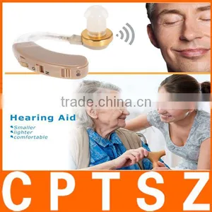 Behind Ear Sound Amplifier Digital Hearing Aid With Earplugs Volume Adjustable Audiphone Mini Brown thumbnail-6