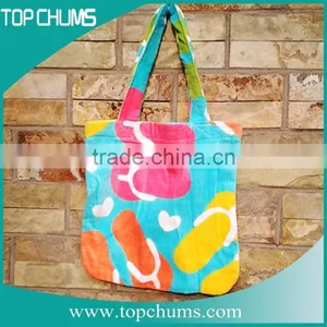 Multipurpose All in One Towel Stripe Canvas Beach Tote Bag Wholesale thumbnail-1