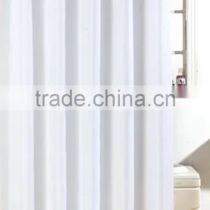 White Polyester Hotel Shower Curtain thumbnail-1